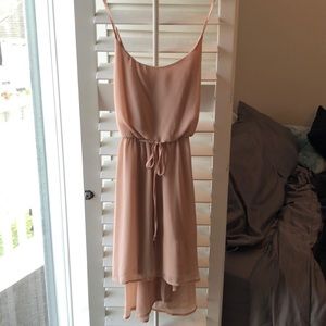 Beige Formal High Low Dress